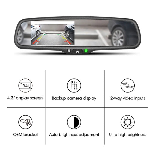 Interior Smart 4,3 Inch Wholesale Price Rear View Mirror with Backup Camera Special for nissan Juke Body Kit